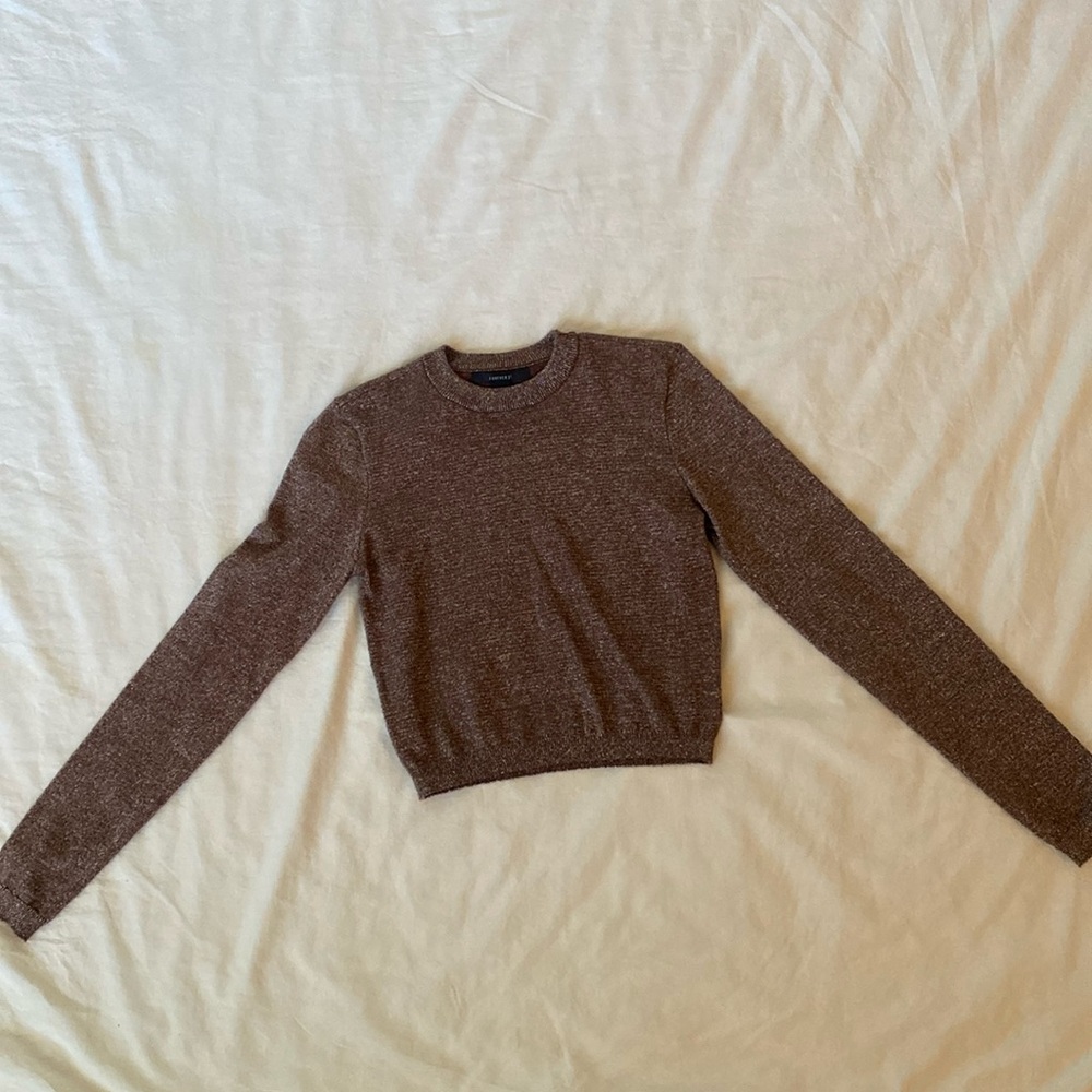 Forever 21 Shimmering Brown Crew Neck Sweater
